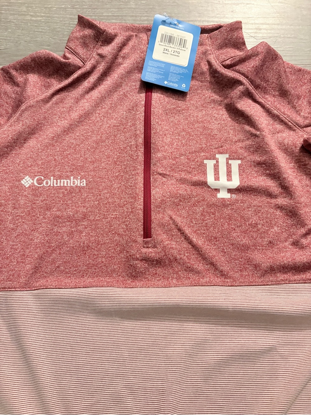 Columbia Omni Wick Rockin It quarter-zip pullover Indiana University Hoosiers IU - Picture 3 of 6